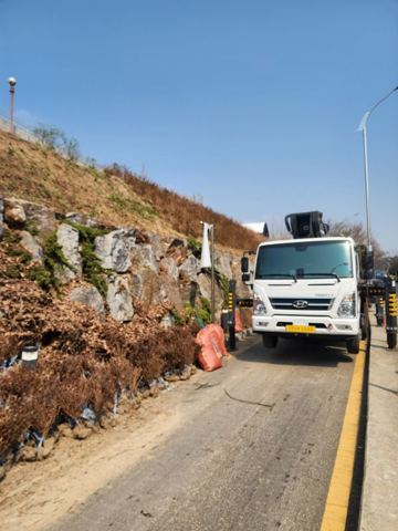 스카이차 작업 현장 사진