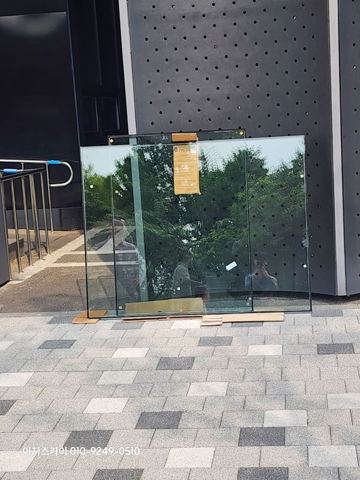 스카이차 유리 교체 사진